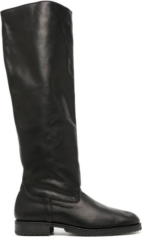Yohji Yamamoto knee-length leather boots Black