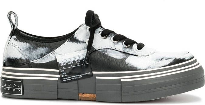 Yohji Yamamoto paint-print platform sole sneakers Black