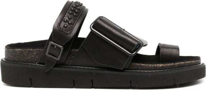 Y's Tanned stud-embellished sandals Black
