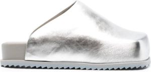 YUME 35mm chunky metallic-finish slippers Silver