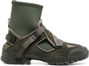 YUME buckled high-top sneakers Green