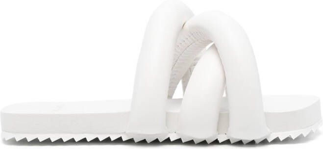 YUME crossover strap sliders White