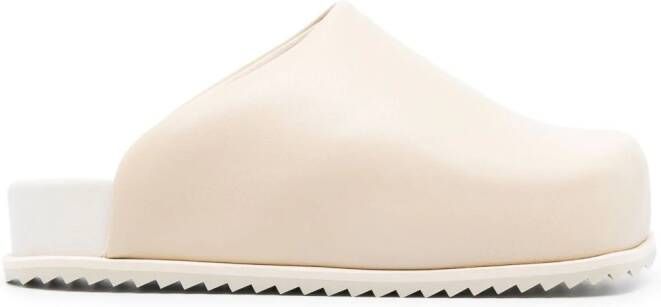 YUME faux-leather flat mules Neutrals