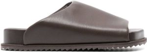 YUME faux-leather slip-on slides Brown