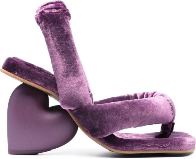 YUME Love Heel 120mm velvet sandals Purple