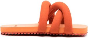 YUME Tyre open-toe slides Orange