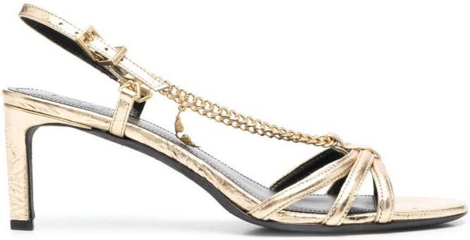 Zadig&Voltaire 80mm chain-detail open-toe sandals Gold