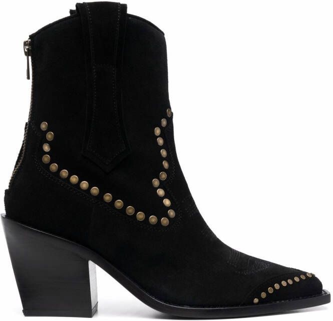 Zadig&Voltaire Cara pointed suede boots Black