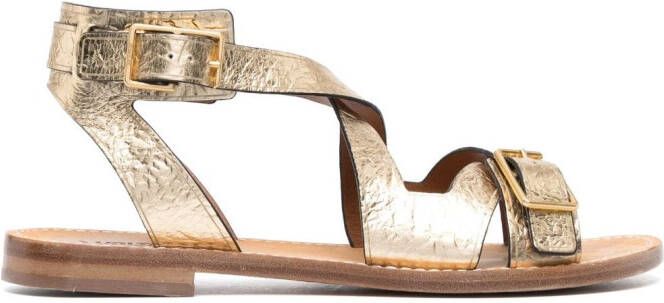 Zadig&Voltaire Cecilia Caprese crinkled-finish sandals Gold