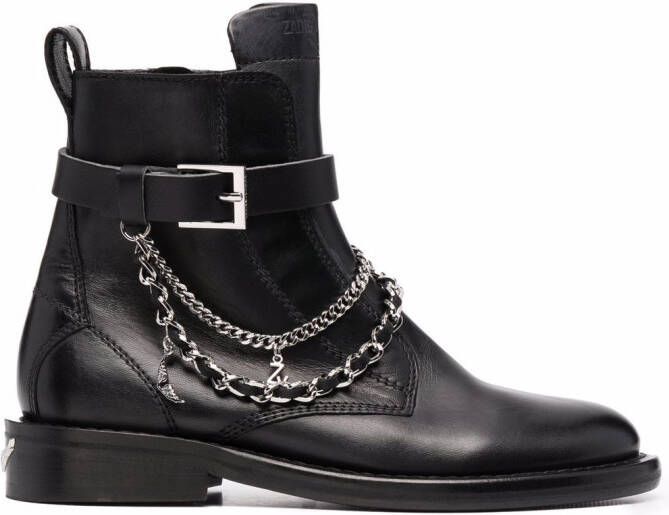 Zadig&Voltaire chain-detail leather boots Black