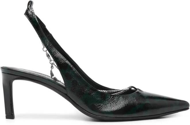 Zadig&Voltaire First Night Court 68mm leather pumps Green