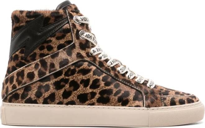 Zadig&Voltaire High Flash leopard-print high-top sneakers Brown
