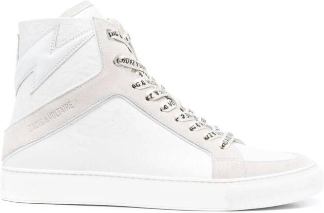 Zadig&Voltaire High Flash panelled leather sneakers White