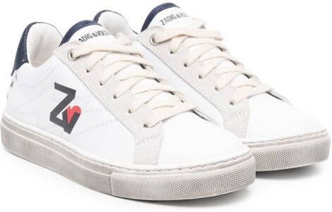 Zadig & Voltaire Kids logo-patch low-top sneakers White
