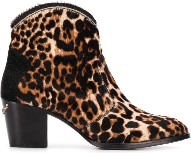 Zadig&Voltaire Molly leopard-print ankle boots Neutrals