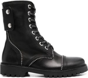 Zadig&Voltaire stud-embellished leather biker boots Black
