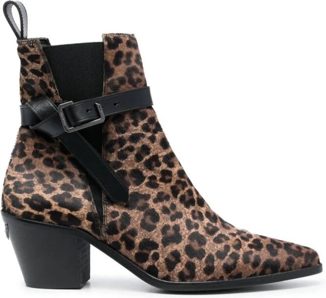 Zadig&Voltaire Tyler 60mm leopard-print ankle boots Brown