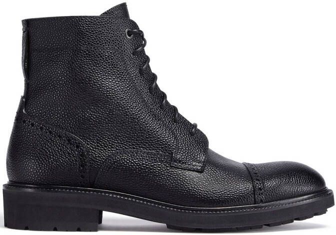 Zegna Arezzo leather ankle boots Black