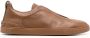 Zegna grained-leather low-top tonal sneakers Brown - Thumbnail 1