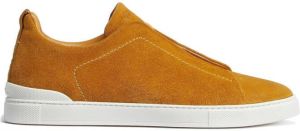 Zegna lace-up suede sneakers Orange
