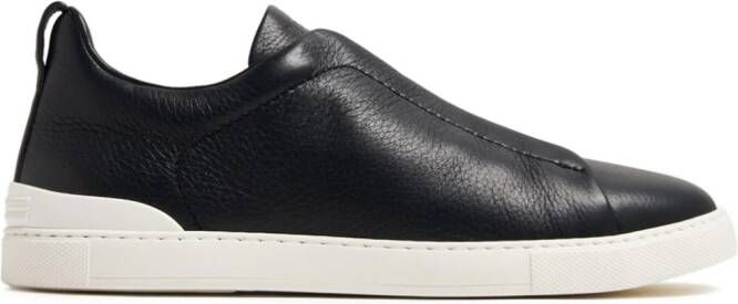 Zegna low-top leather sneakers Black