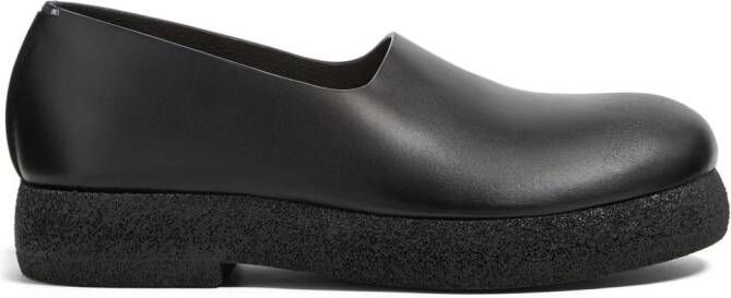 Zegna slip-on leather loafers Black