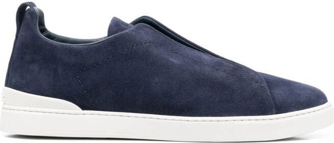 Zegna slip-on suede sneakers Blue