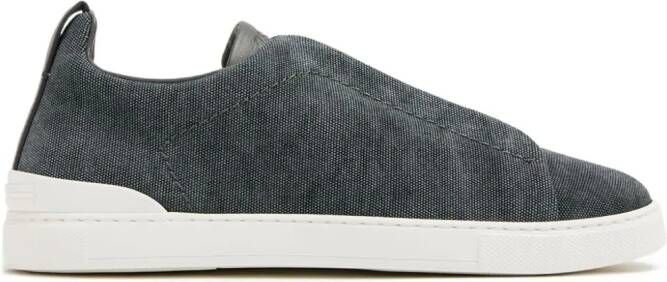 Zegna Triple Stitch canvas sneakers Grey