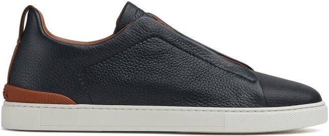 Zegna triple-stitch low-top sneakers Blue