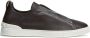 Zegna SECONDSKIN Triple Stitch leather sneakers Brown - Thumbnail 1