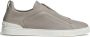 Zegna SECONDSKIN Triple Stitch leather sneakers Grey - Thumbnail 1