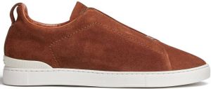 Zegna Triple Stitch slip-on sneakers Brown