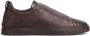 Zegna Triple Stitch leather sneakers Brown - Thumbnail 1