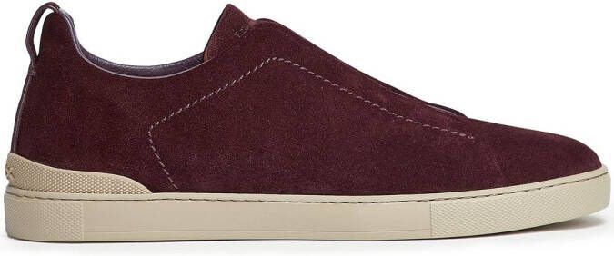 Zegna Triple Stitch suede sneakers Red