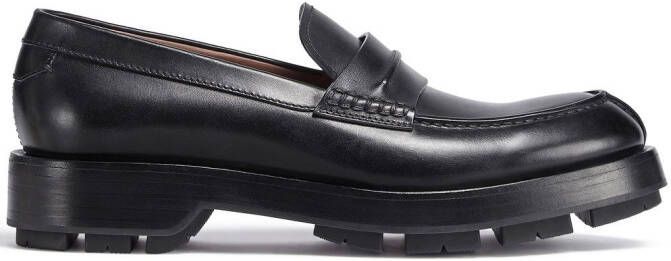 Zegna Udine leather lug-sole loafers Black