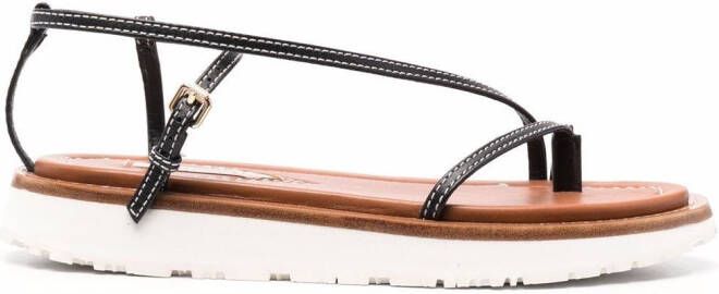 ZIMMERMANN skinny strap flat sandals Black