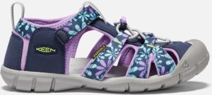 Keen Big Kids' Seacamp II CNX Sandals Size 2 In Black Iris African Violet