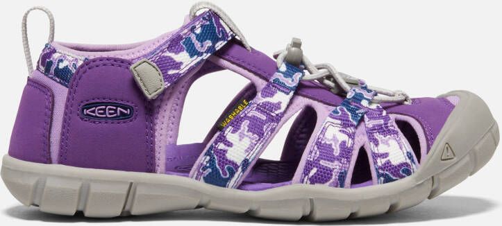 Keen Big Kids' Seacamp II CNX Sandals Size 5 In Camo Tillandsia Purple