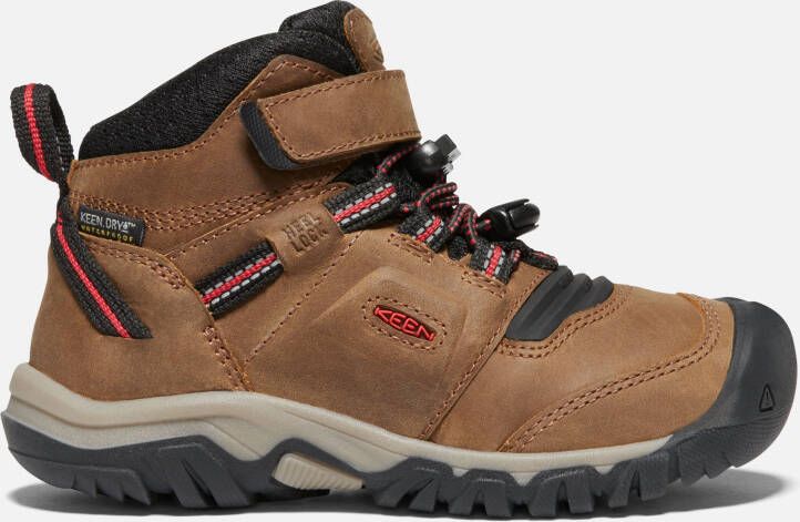 Keen Little Kids Waterproof' Ridge Flex Waterproof Boot Shoes Size 11 In Bison Red Carpet