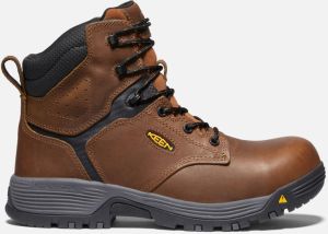 Keen Men's Chicago 6" ESD (Carbon-Fiber Toe) Boots Size 7.5 Wide In Tobacco Black