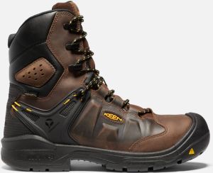Keen Men's Waterproof Dover 8" Insulated Boot (Carbon-Fiber Toe) Size 10.5 Wide In Dark Earth Black