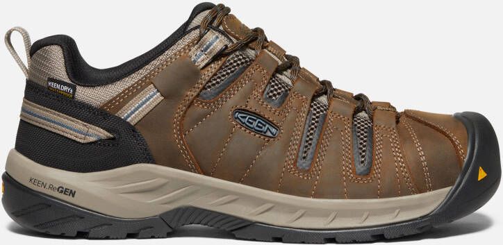Keen Men's Waterproof Flint II (Steel Toe) Shoes Size 10.5 Wide In Cascade Brown Orion Blue
