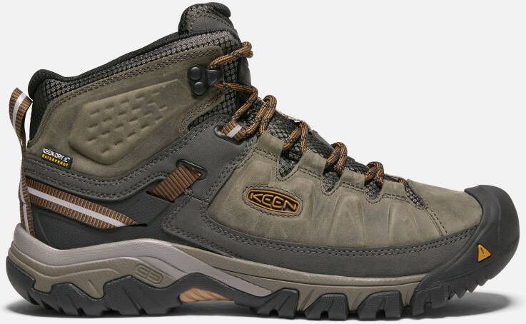 Keen Men's Waterproof Hiking Boots Targhee III Mid Wide 7.5 Black Olive Golden Brown
