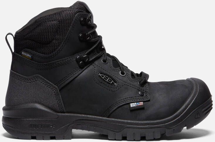 Keen Men's Waterproof Independence 6" Boot (Carbon Fiber Toe) Size 7.5 Wide In Black