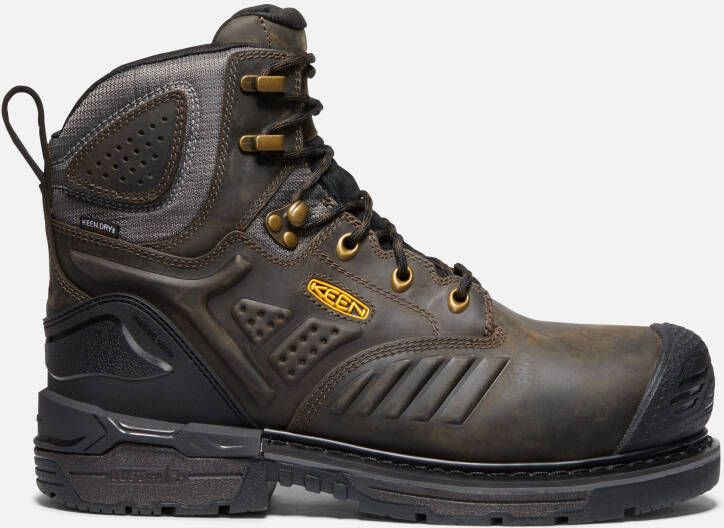 Keen Men's Waterproof Philadelphia 6" Boot (Carbon-Fiber Toe) Size 7 In Cascade Brown Black