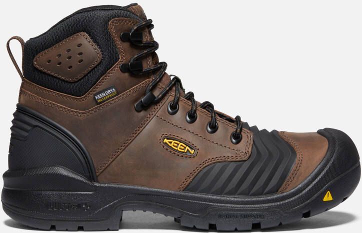 Keen Men's Waterproof Portland 6" Boot (Carbon-Fiber Toe) Size 14 Wide In Dark Earth Black