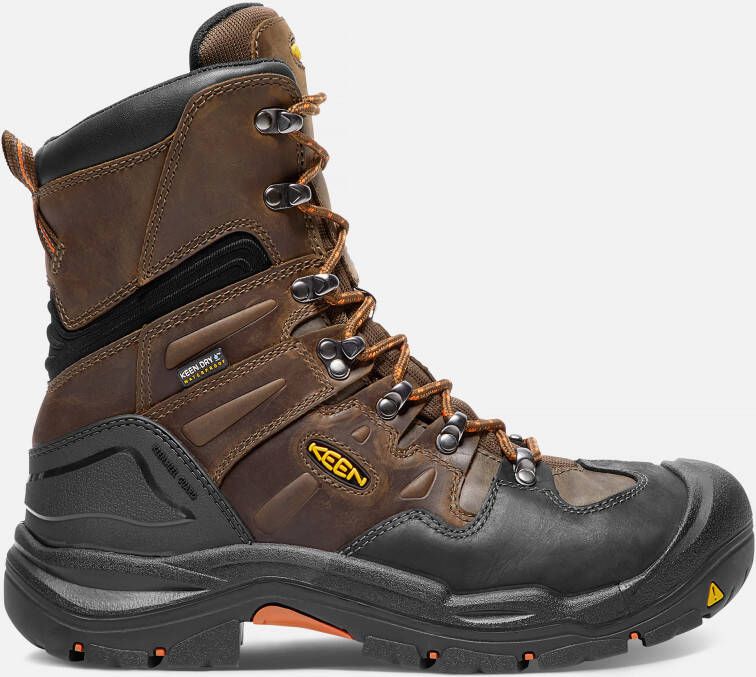 Keen Men's Waterproof Coburg 8" Boot (Steel Toe) Size 13 Wide In Cascade Brown Brindle