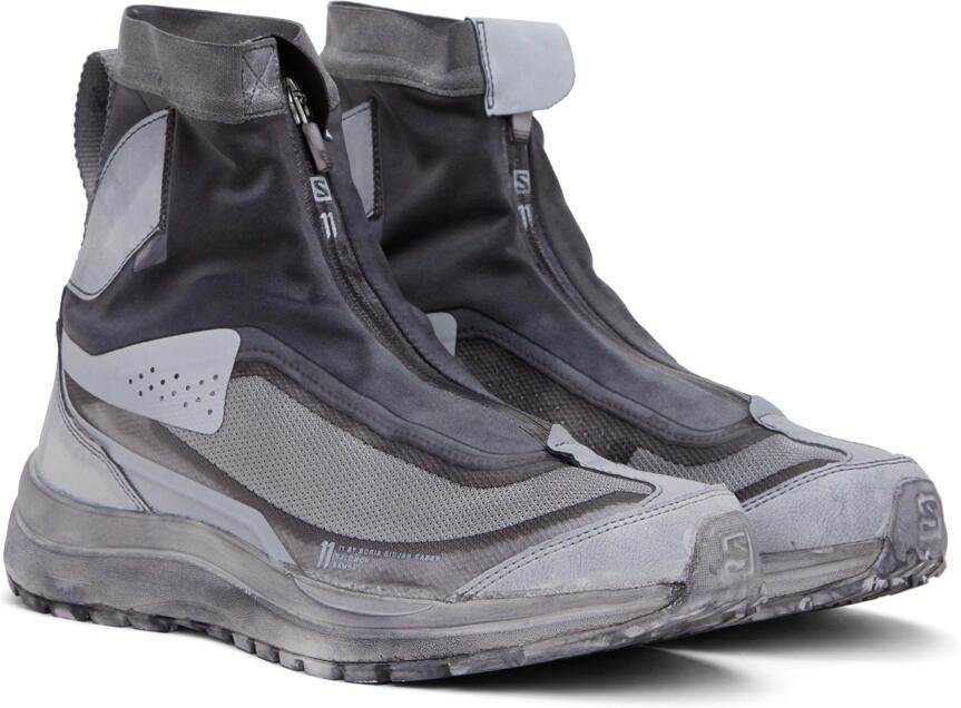 11 by Boris Bidjan Saberi Gray Salomon Edition Bamba 2 High Sneakers - Picture 2