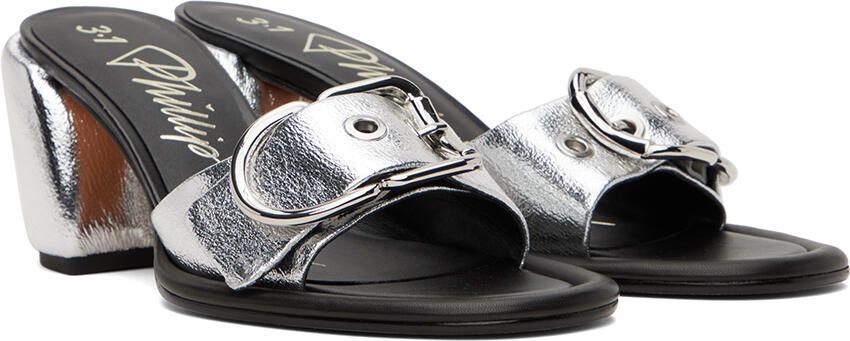 3.1 Phillip Lim Silver Naomi Mules - Picture 2