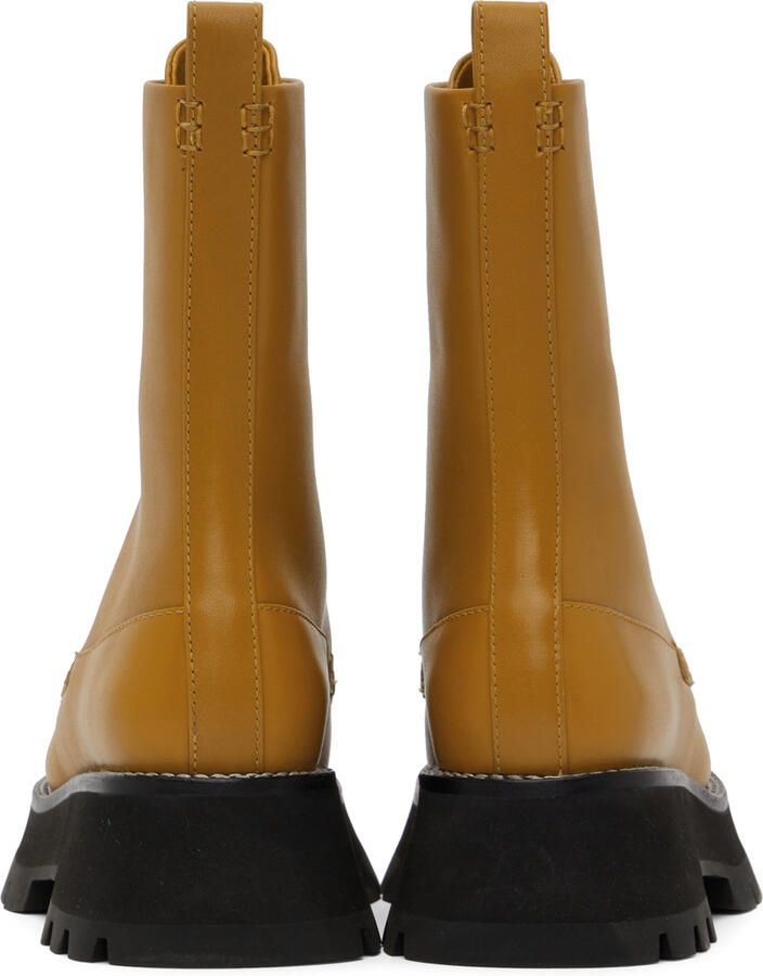 3.1 Phillip Lim Yellow Kate Lace-Up Combat Boots - Picture 3